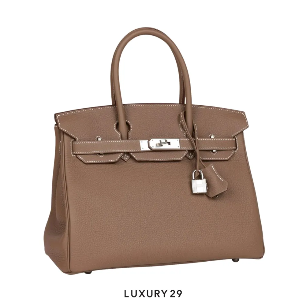 Hermes Birkin 30 Etoupe Togo Palladium Hardware / U Stamp(Medium, Brown)