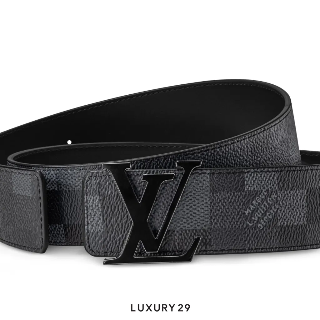 Louis Vuitton LV Initiales Damoflage belt 40mm reversible Black(40, Black)