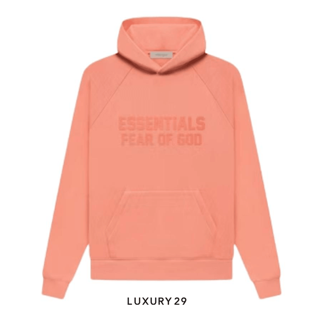Essentials Fear Of God Hoodie Coral (PF22)(2XS, Orange)