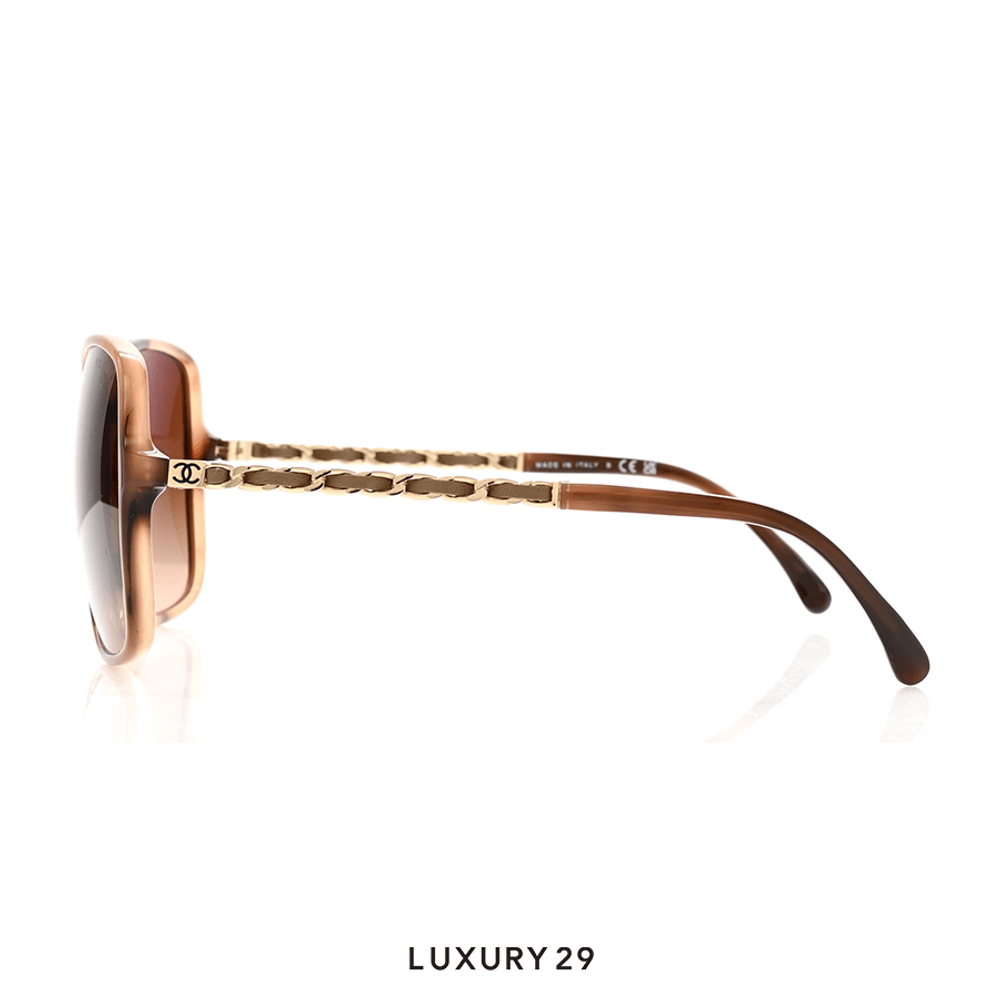 Chanel Square Sunglasses Lenses Brown Gradient(Free Size, Brown)