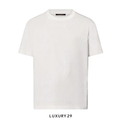 Louis Vuitton LV Monogram Embroidered Cotton T-Shirt White