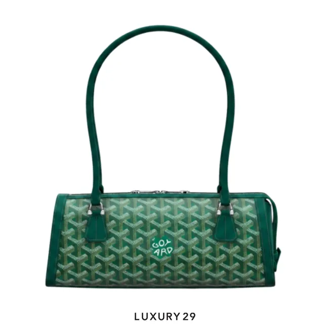 Goyard Bonbonniere bag Hand-Painted Lucky Clover Green