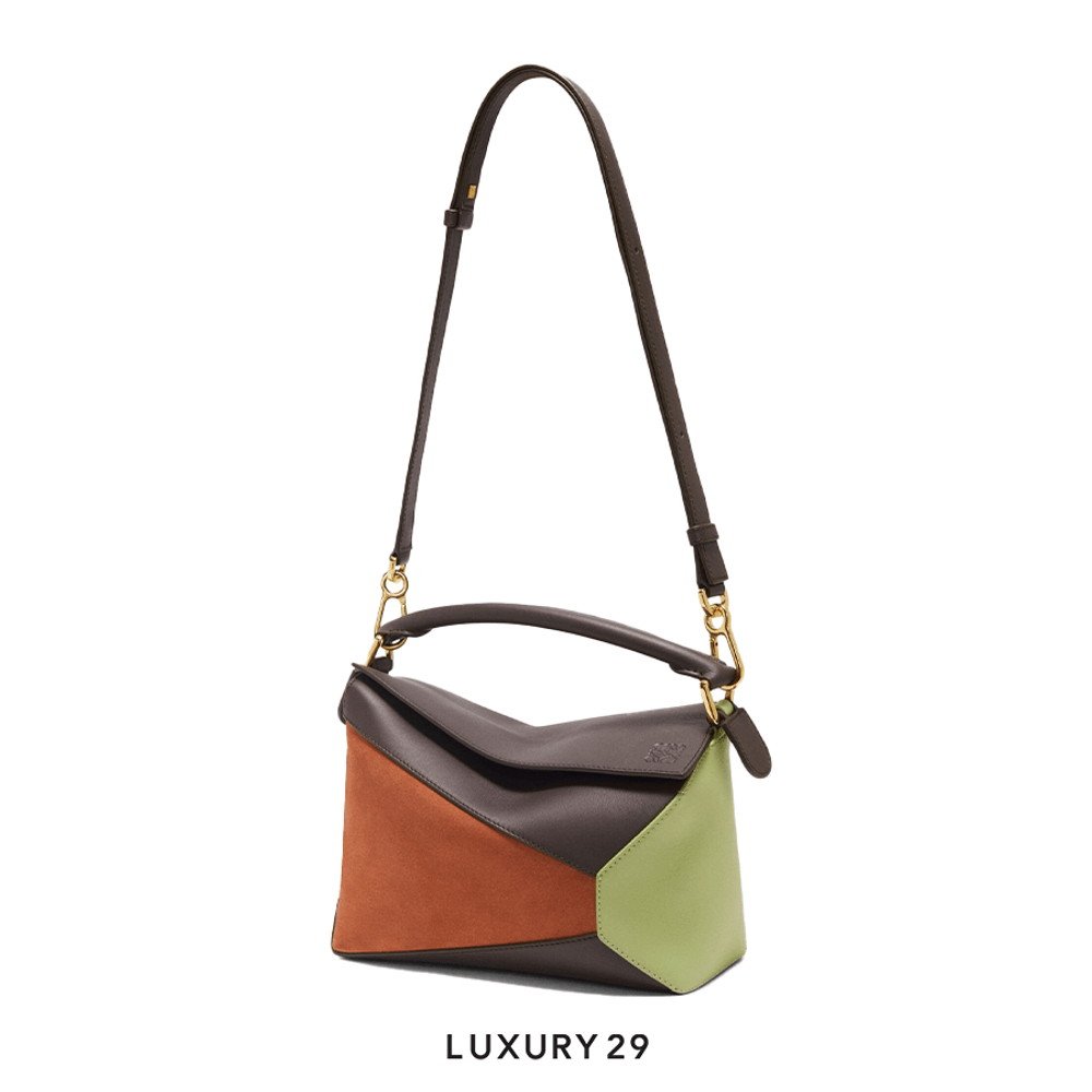 Loewe Small Puzzle Bag in Classic Calfskin and Suede