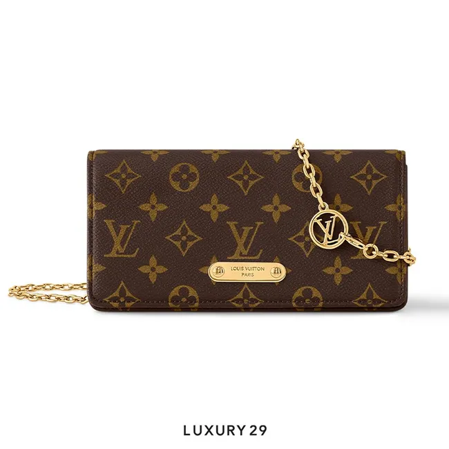 Louis Vuitton LV Lily Wallet On Chain Bag Microfibre lining Monogram coated canvas