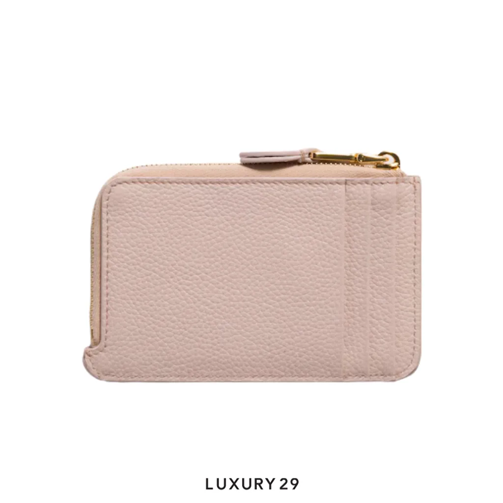 Miu Miu Leather zipper card holder Gem/Caramel(Small, Pink)