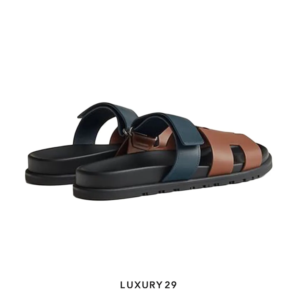Hermes Chypre sandal Gold / Bleu Celeste(45, Multicolour)