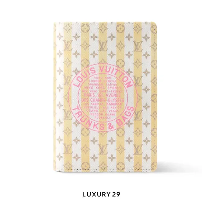 Louis Vuitton LV Passport Cover Banana Yellow with LV Stamp Monogram Canvas