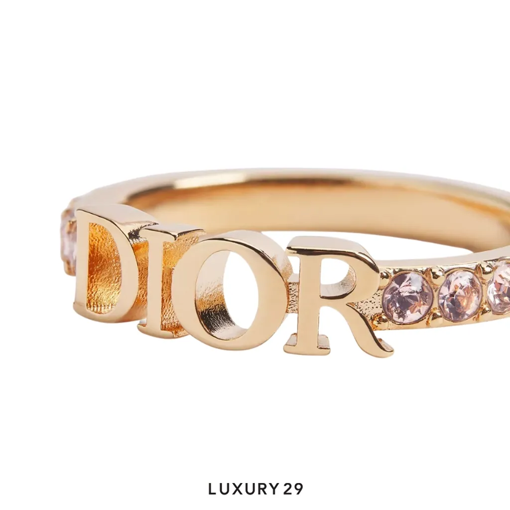Dior evolution Ring Pink-Finish Metal and Silver-Tone Crystals(XS, Pink)