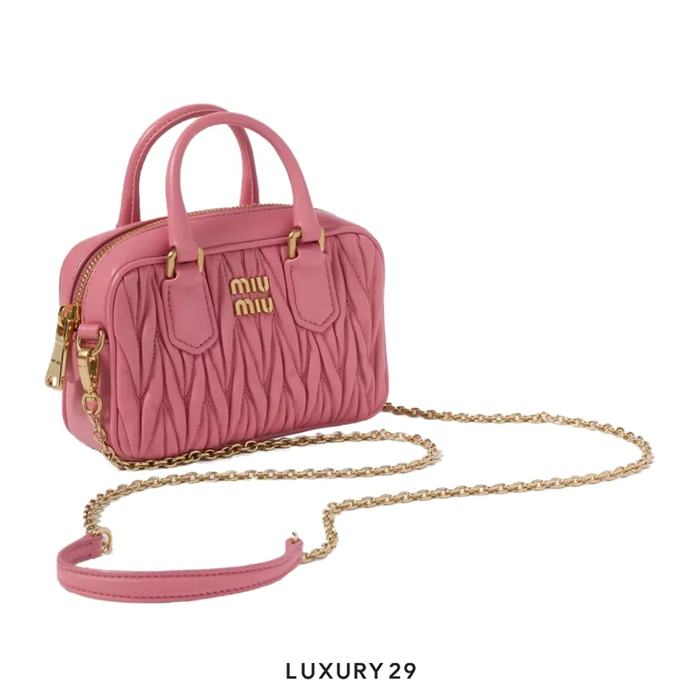 Miu Miu Arcadie Matelasse nappa leather micro-bag Petal Pink(Micro, Pink)