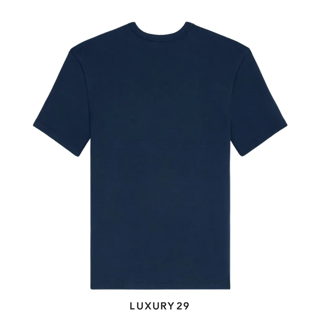 Celine triomphe t-shirt IN RIBBED COTTON JERSEY Navy Blue(S, Blue)