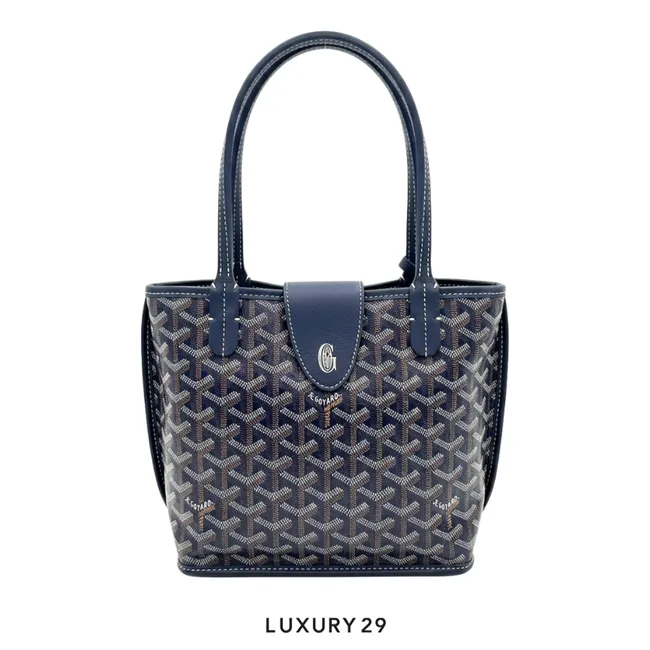 Goyard Anjou Mini Bag with Croc Universal Navy Blue