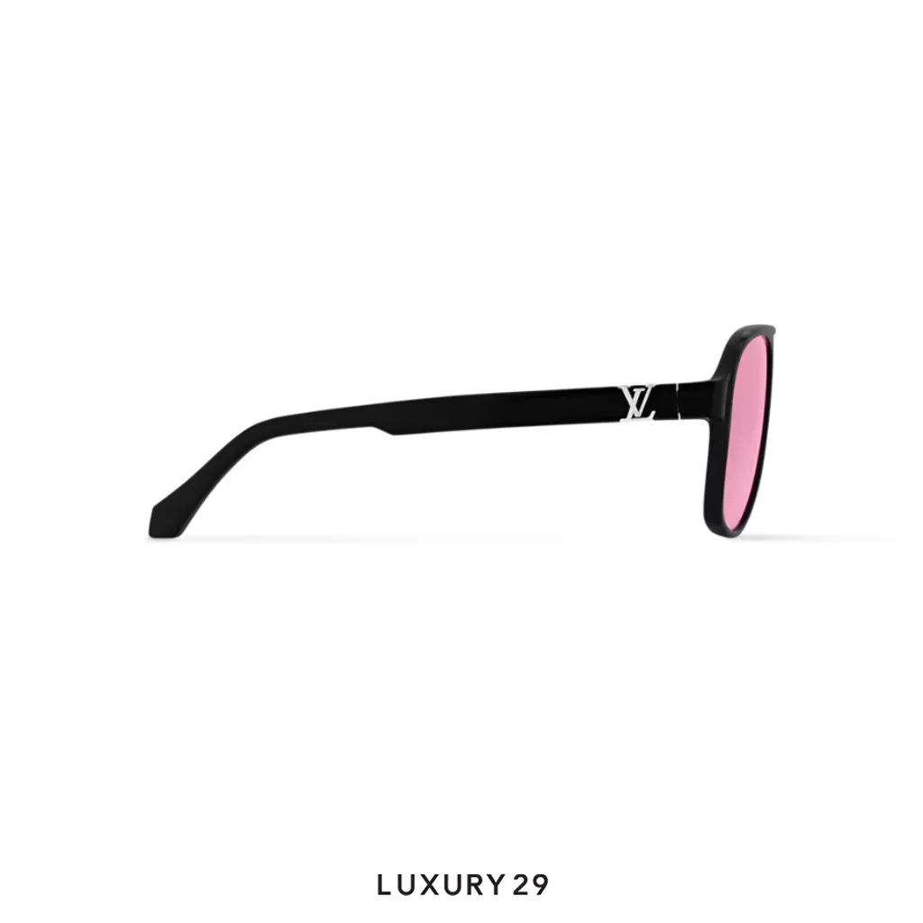Louis Vuitton LV Hit Sunglasses Pink Lens(Free Size, Black)