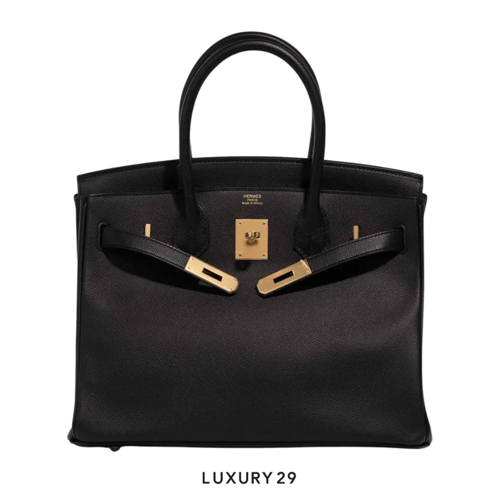 Hermes SAC Birkin 30 VEAU Epsom 89 Noir / W Stamp (2024)(Small, Black)