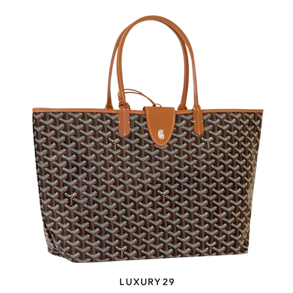Goyard Saint Louis PM Bag with Croc Universal Black & Tan(Small, Brown)