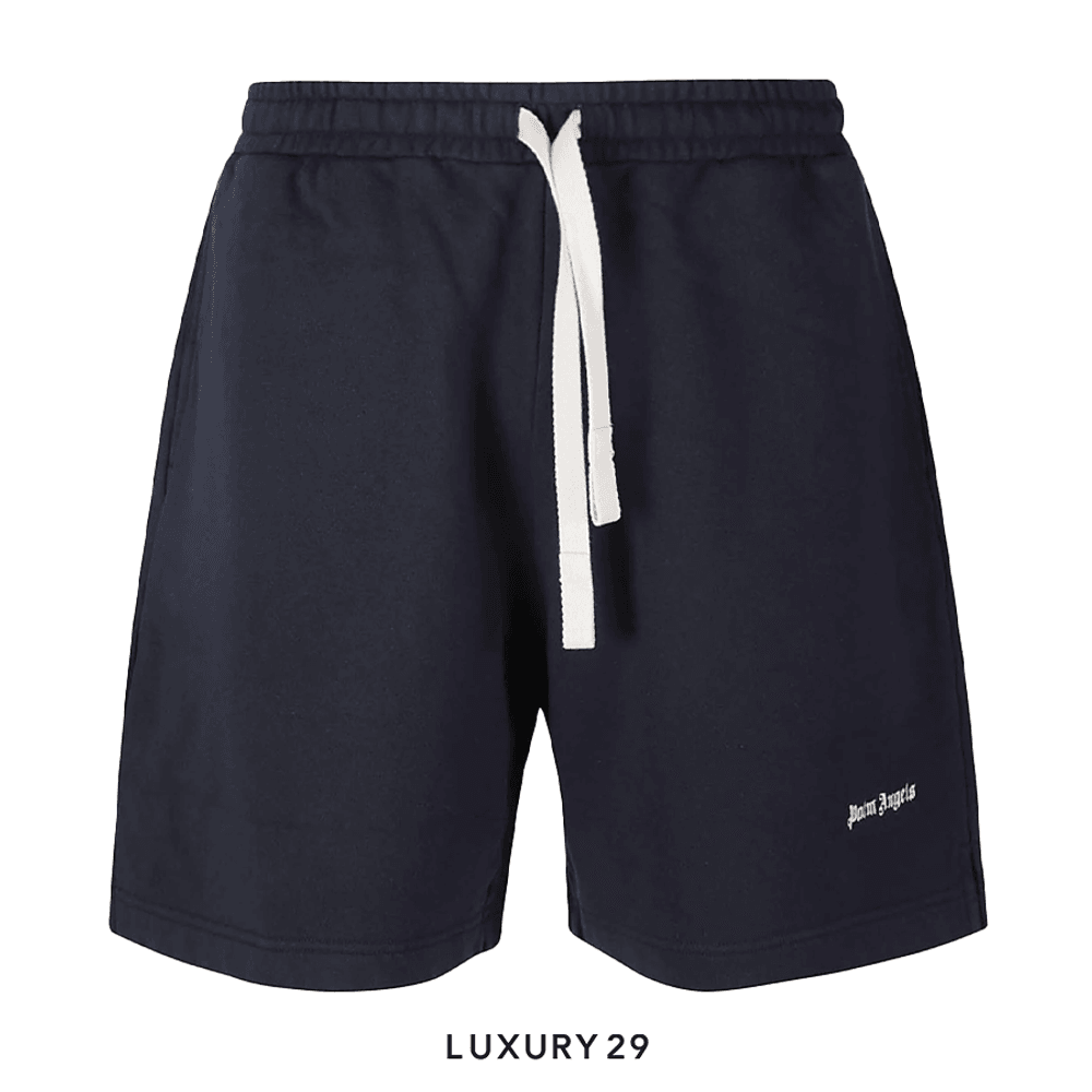 Palm Angels Classic Logo Swim Shorts Navy Blue(M, Blue)