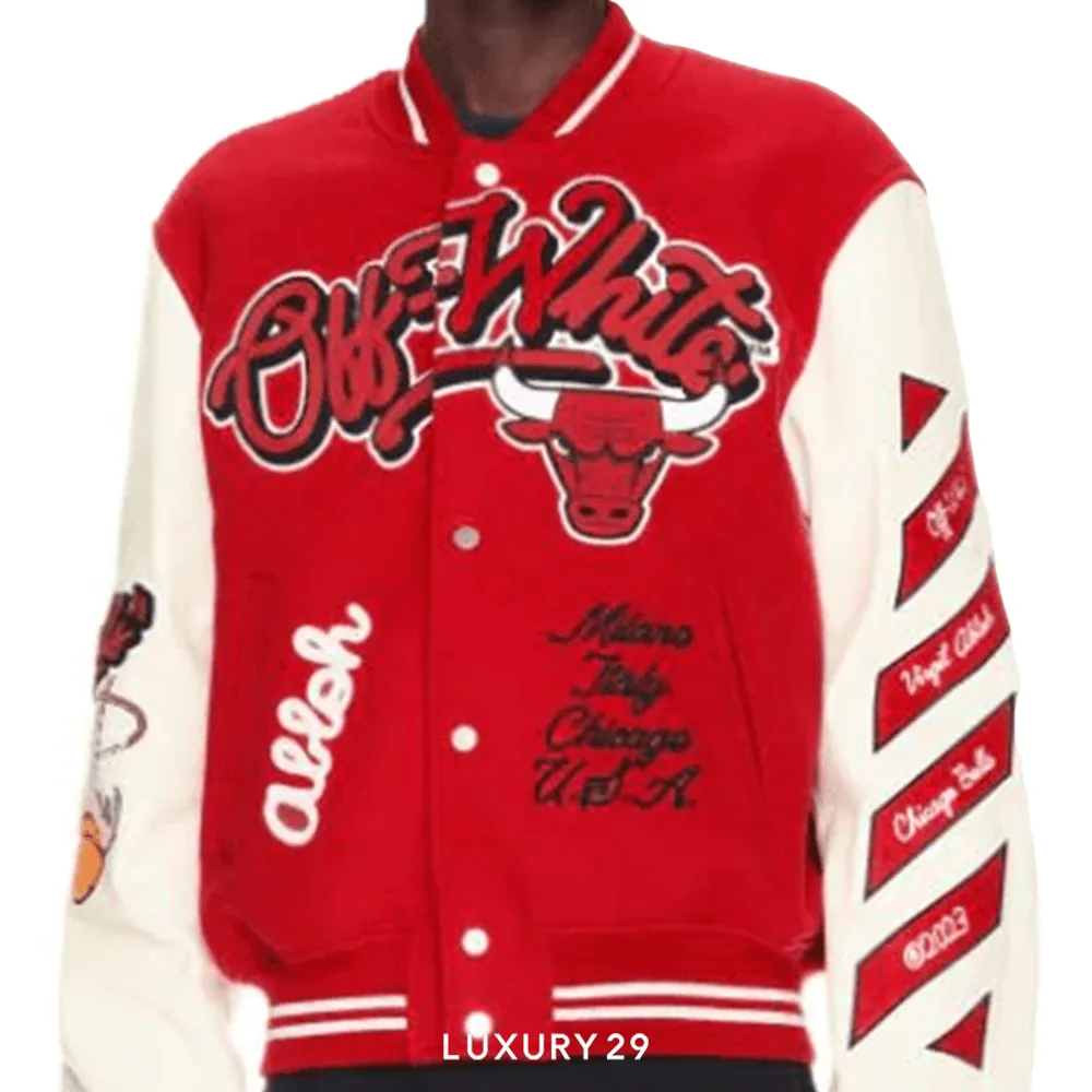 Off-White C/O Chicago Bulls Red Varsity(2XL, Red)