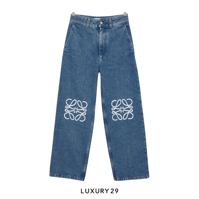 Loewe Anagram baggy jeans in denim Mid Blue Denim