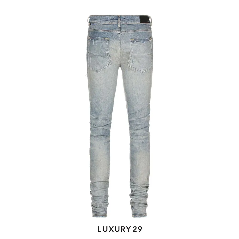 Amiri Ripped Skinny Jeans Clay Indigo(31, Blue)