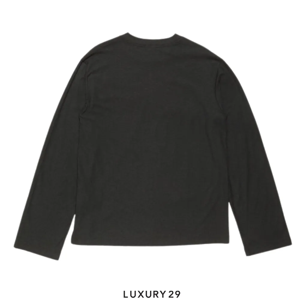 Acne Studios Logo t-shirt Long Sleeve - Relaxed unisex fit 1996 logo on chest pocket Black(S, Black)