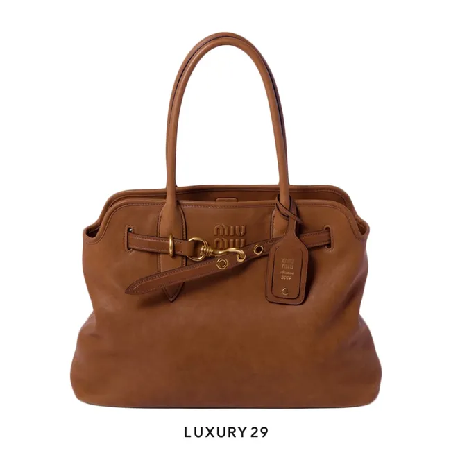 Miu Miu Aventure Nappa Leather Bag Oak