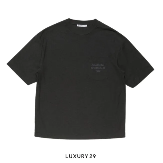 Acne Studios Logo t-shirt - Relaxed unisex fit 1996 logo on chest pocket Black