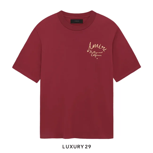 Amiri Hollywood Tee Burgundy