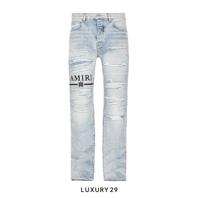 AMIRI MA BAR LOGO JEAN STONE INDIGO