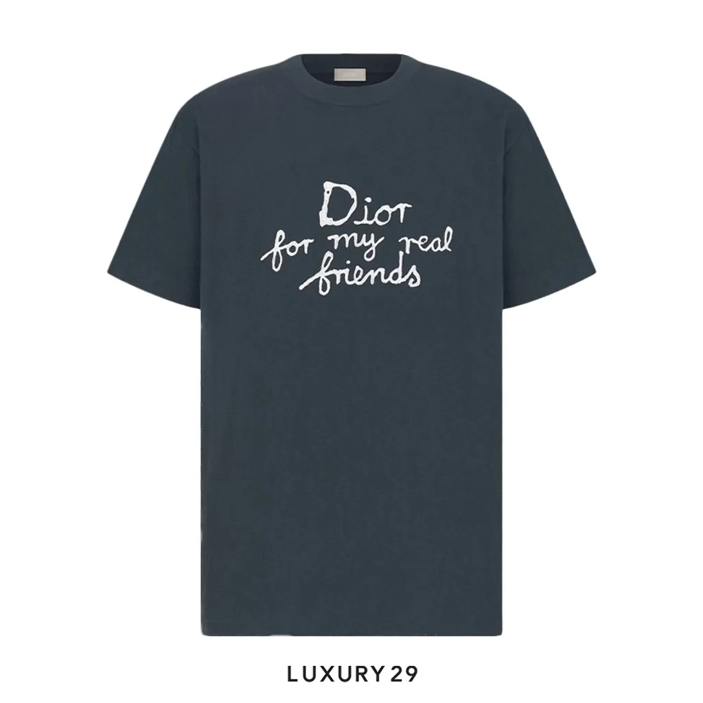 DIOR AND HYLTON NEL For My Real Friends T-Shirt Relaxed Fit Blue