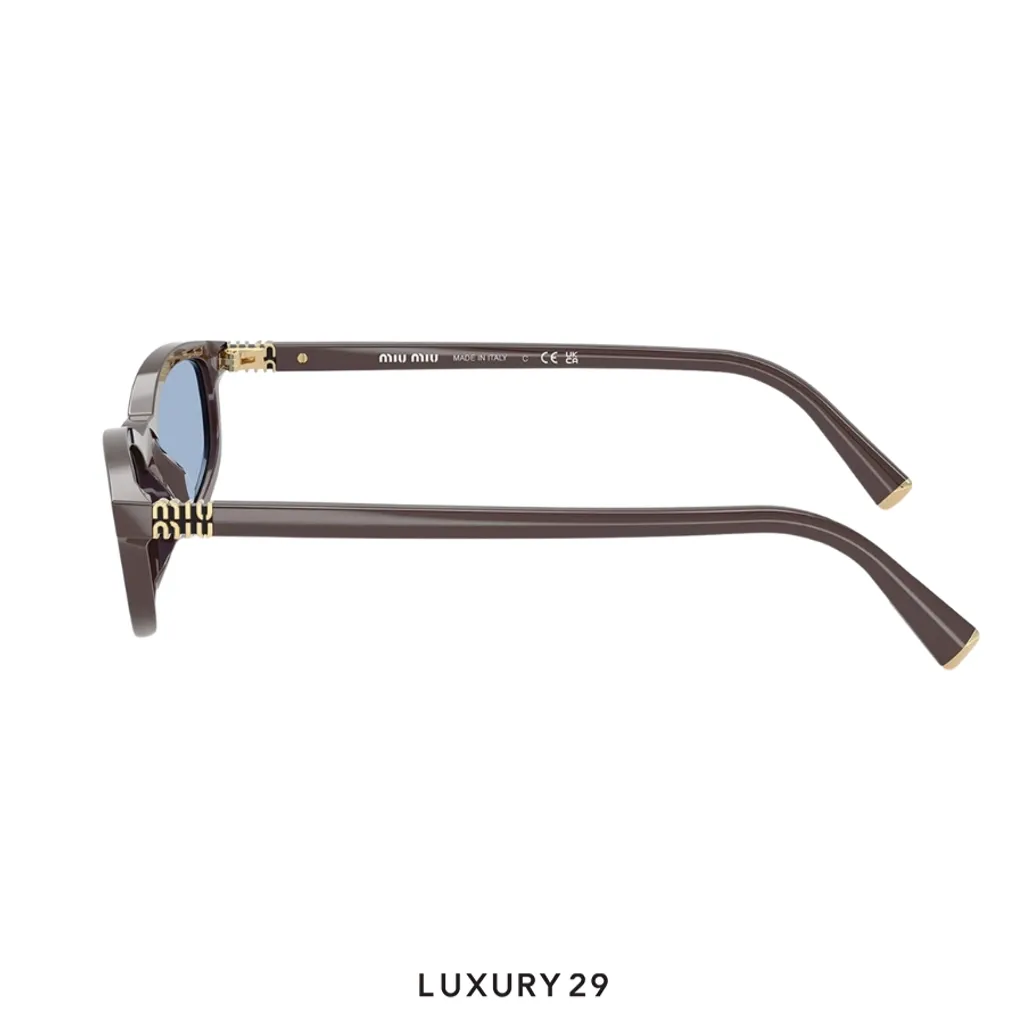 Miu Miu Eyewear geometric-frame sunglasses Moka / Light Blue Lenses(Free Size, Brown)