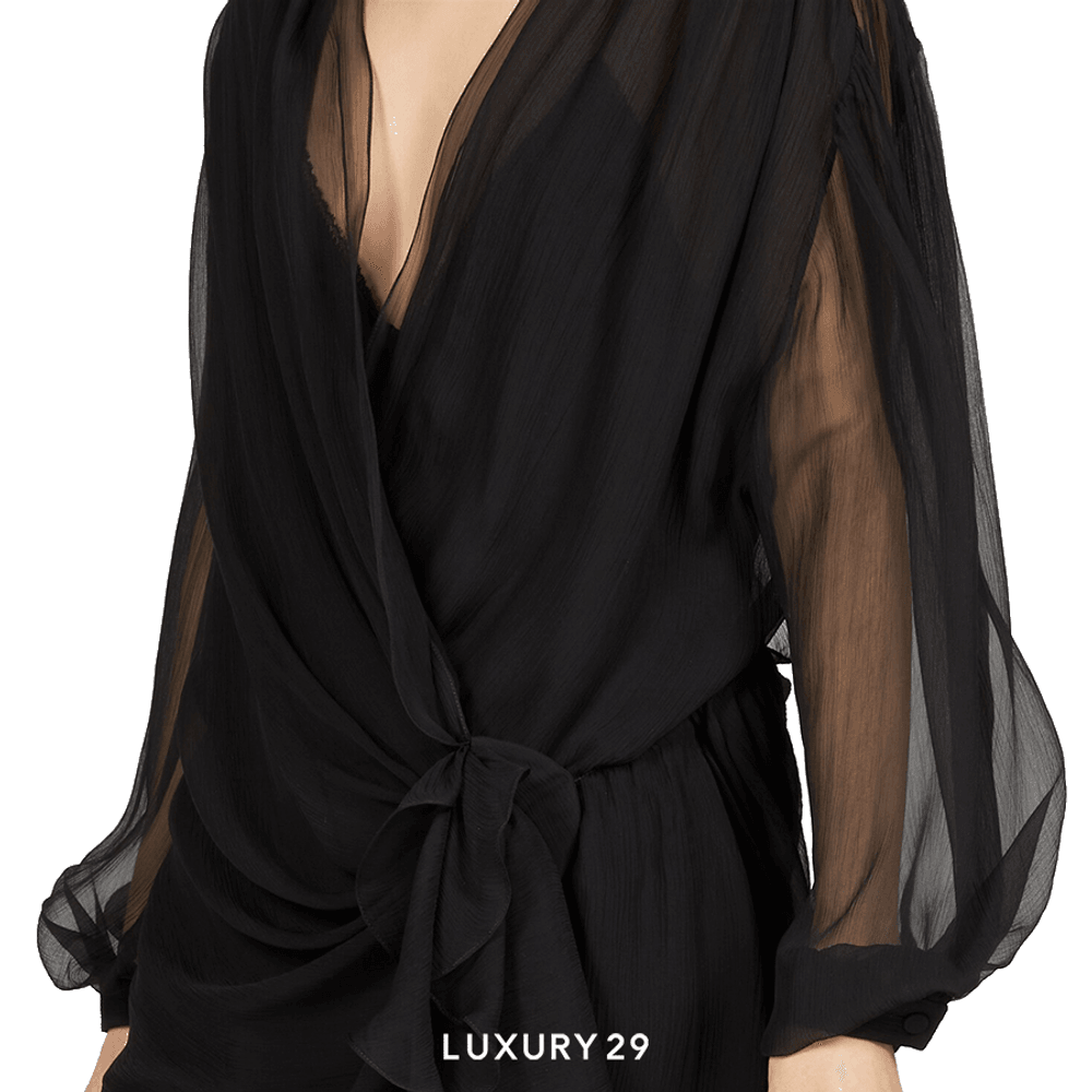 Gucci Silk chiffon top in black(XS, Black)
