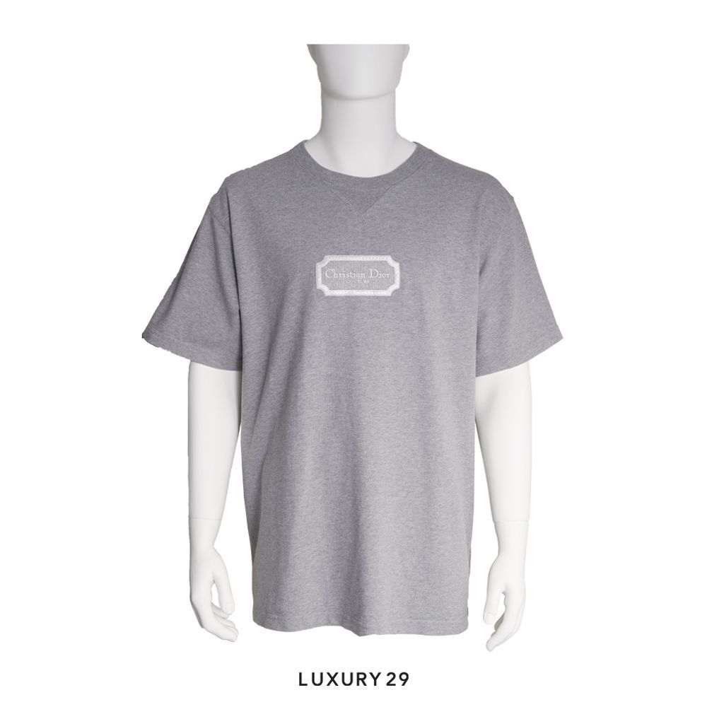 Dior Couture Relaxed-Fit T-Shirt Gray Cotton Jersey(XL, Grey)