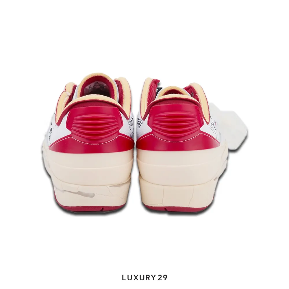 Nike Jordan 2 Retro Low SP Off-White White Red(45, White)