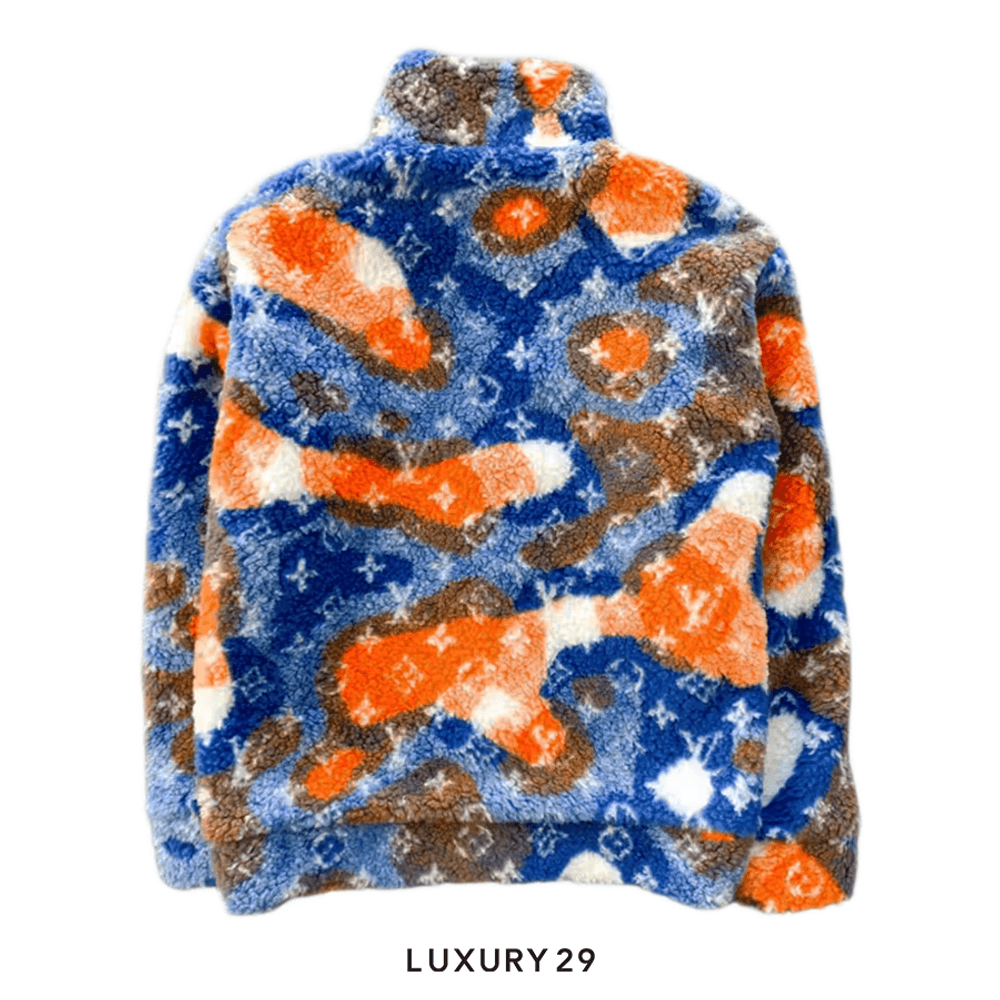 Louis Vuitton LV Jacquard Camo Fleece Blouson(XS, Blue)
