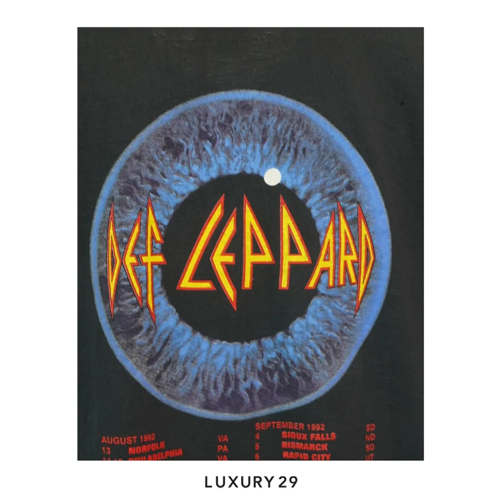 Not Applicable Vintage Def Leppard 1992 T-shirt Black(L, Black)