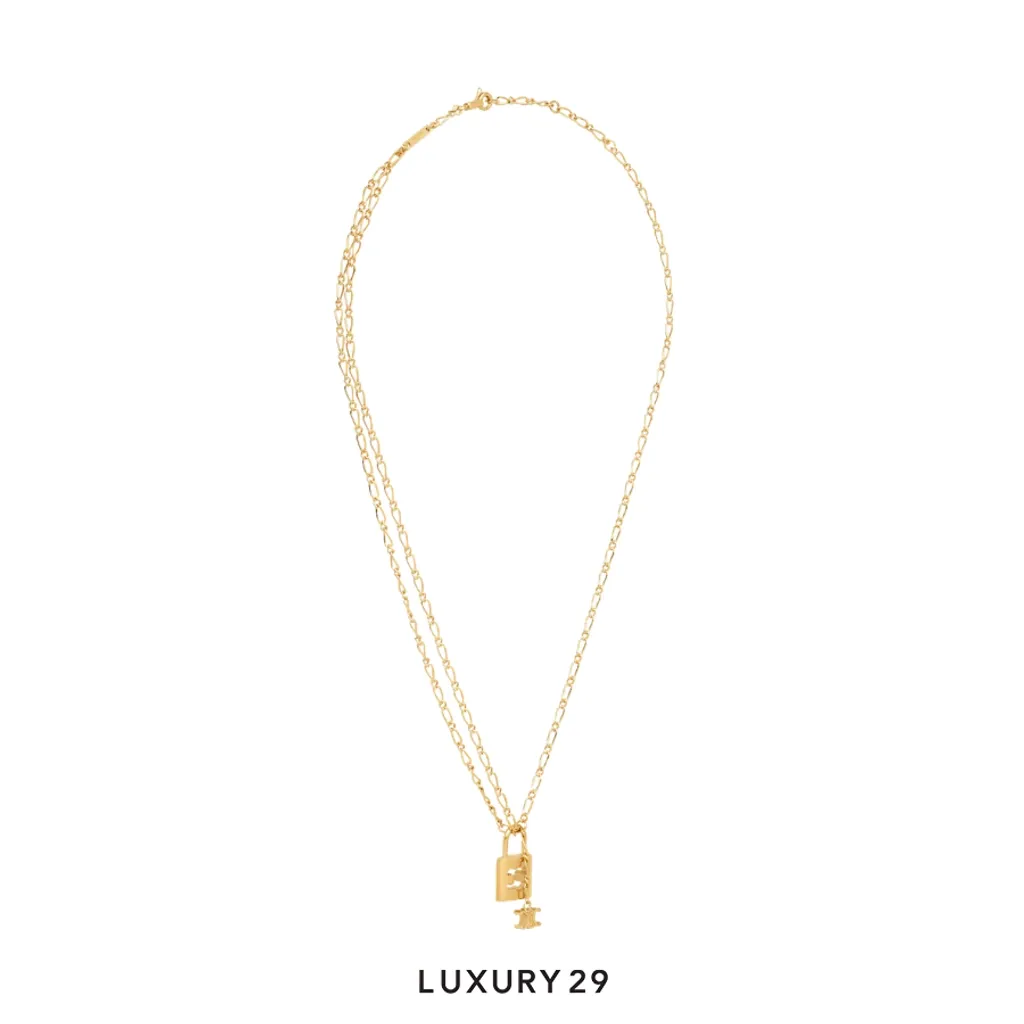 Celine Triomphe Lock necklace Gold(Free Size, Gold)