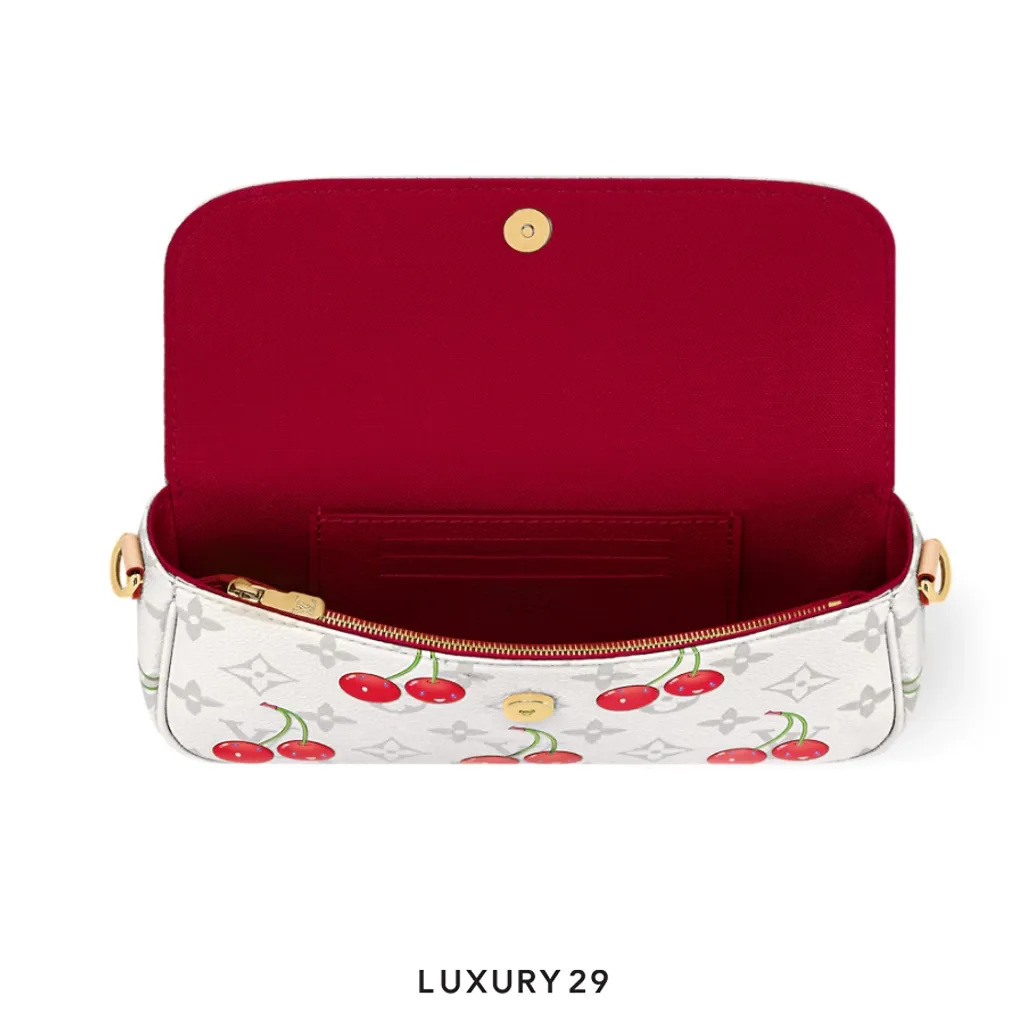 Louis Vuitton LV x TM Wallet On Chain Ivy Monogram cherry canvas White(Small, White)
