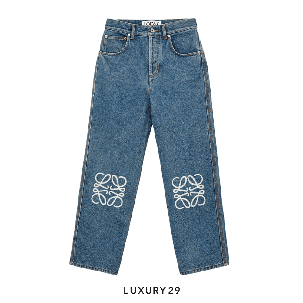 送料関税込【LOEWE】Anagram mid-rise cropped straight jeans LOEWE Anagram Mid-Rise Cropped Straight Jeans | endource