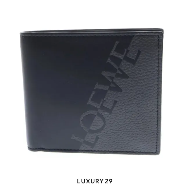 LOEWE Signature bi-fold coin wallet Black Gray