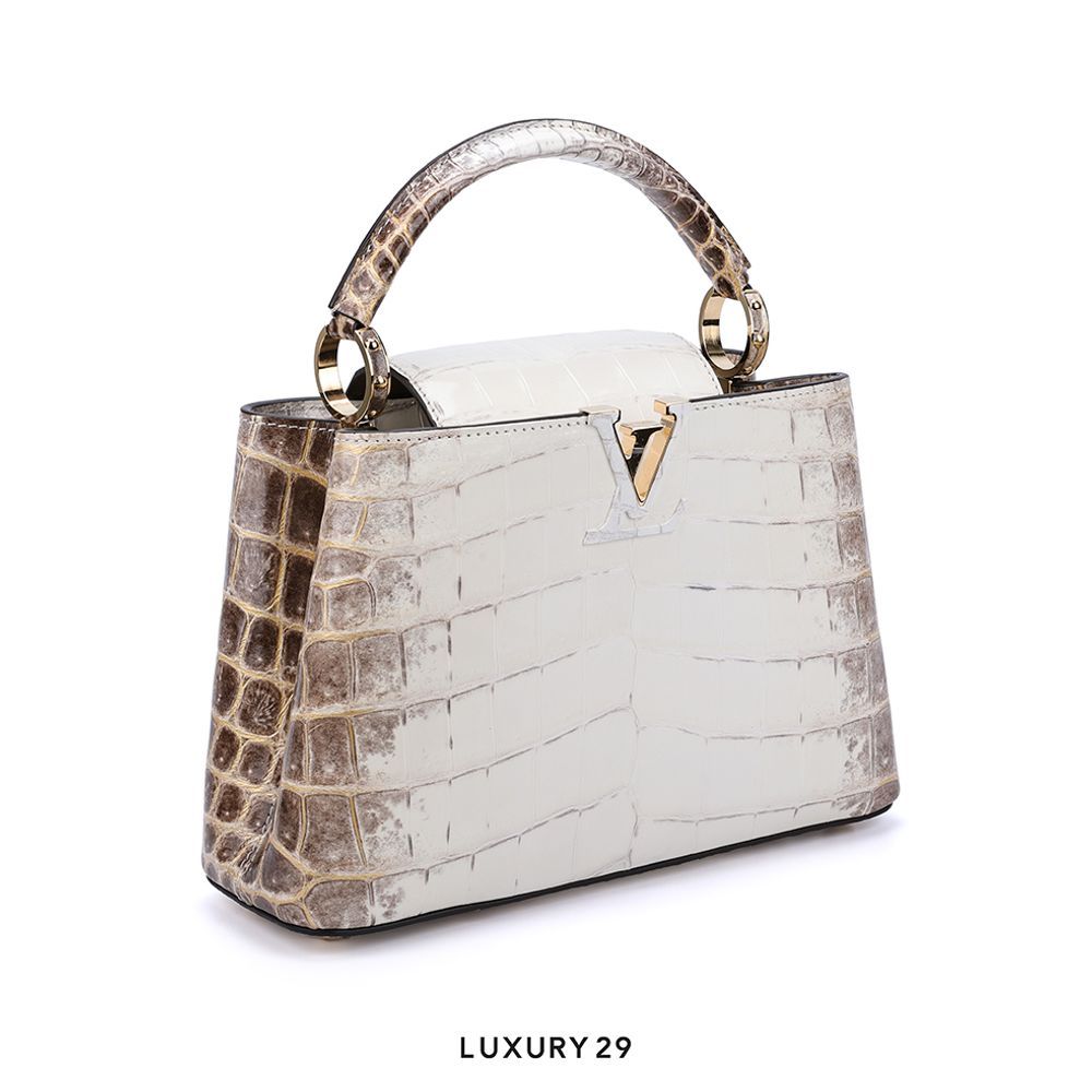 Louis Vuitton LV Capucines BB Crocodilien Brillant(Small, White)
