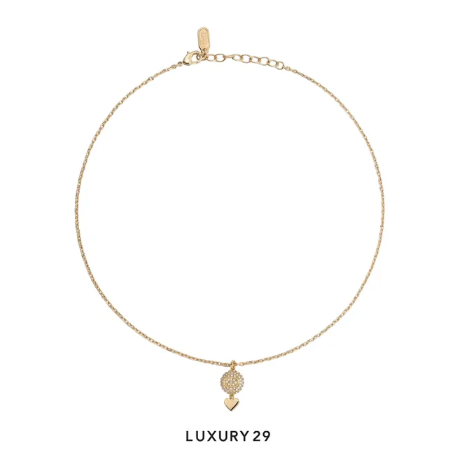 Dior CD Disco Necklace Gold-Finish Metal and Crystals