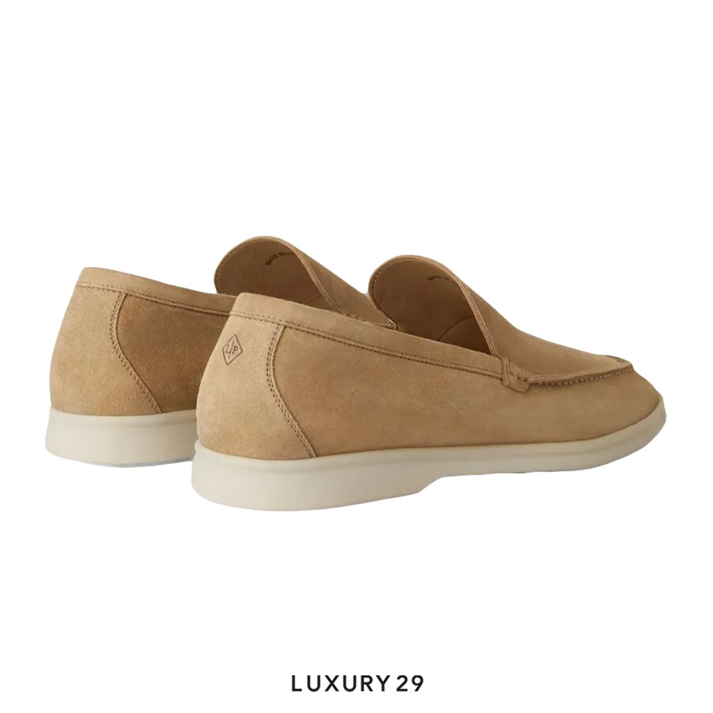 Loro Piana Summer Walk Loafer Suede Light Wood Smoke(42, Brown)