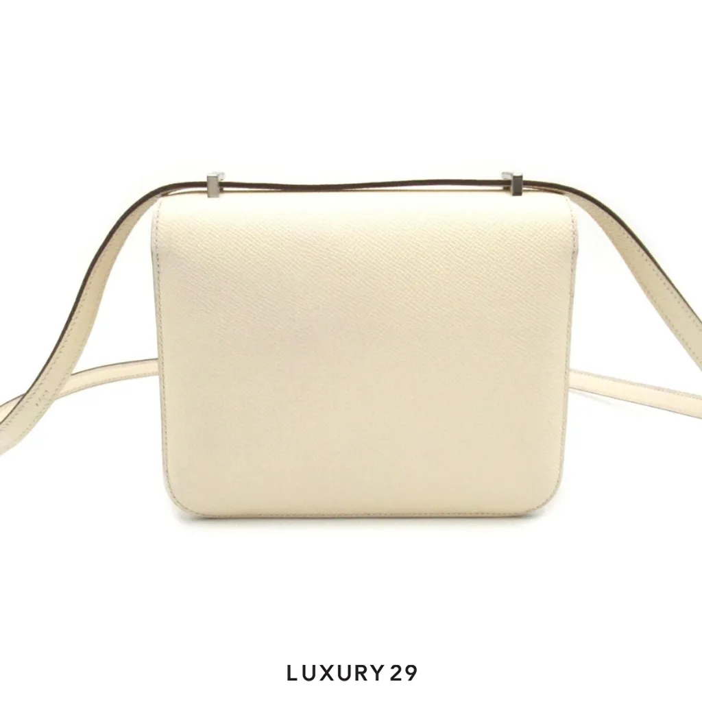 Hermes Constance III Mini Epsom Leather White/Yellow B Stamp (Feb2024)(Mini, White)