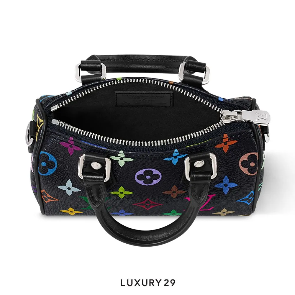LV x TM Nano Speedy Multicolore Noir(Small, Black)
