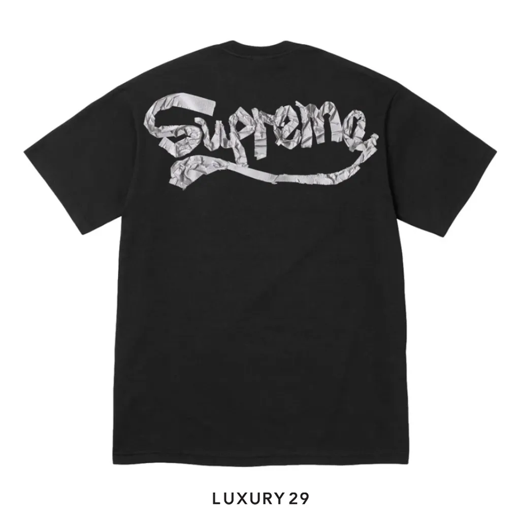 Supreme Tape Tee Navy(2XL, Blue)