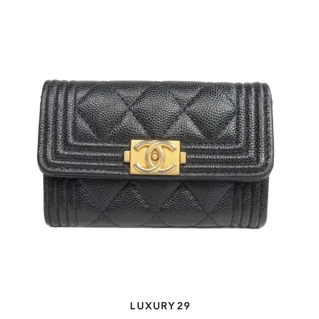 Chanel Boy CC card-holder Gold Tone