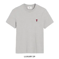 AMI DE COEUR RED T-SHIRT HEATHER GREY