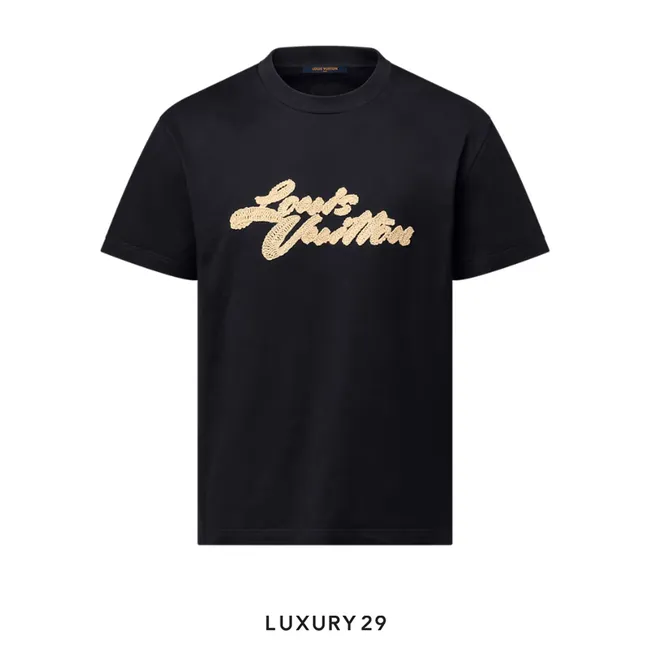 Louis Vuitton LV Embroidered Signature T-Shirt Black