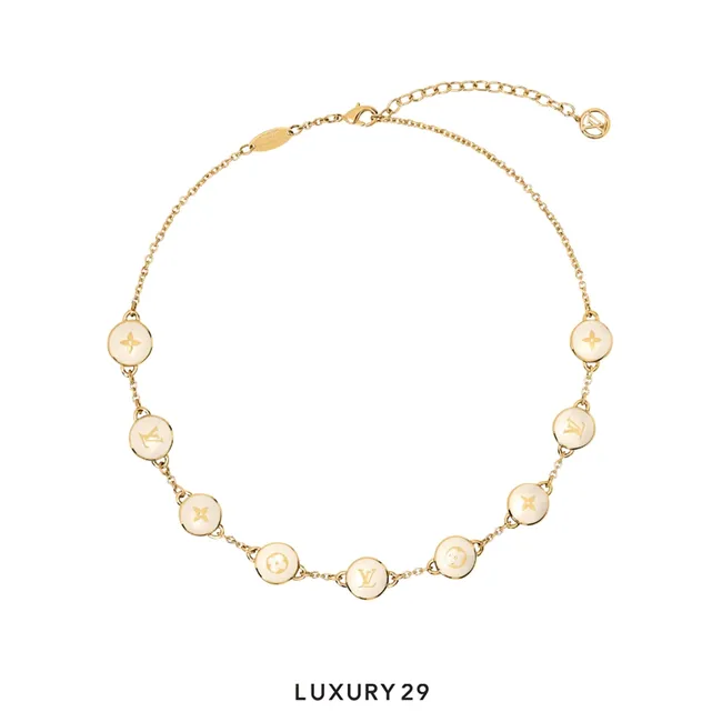 Louis Vuitton LV Pearly Confetti Necklace Gold metal