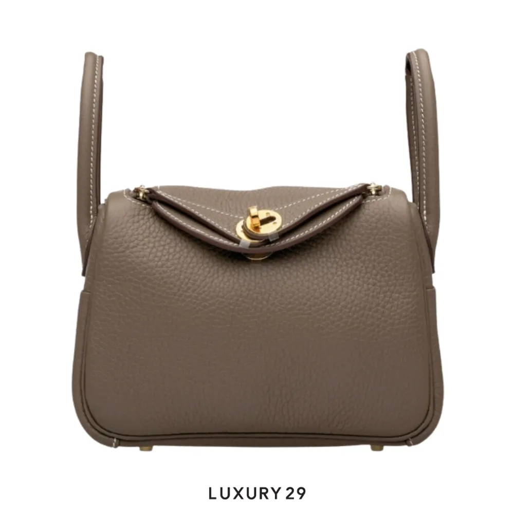 Hermes Lindy Mini Bag Etoupe(Mini, Brown)