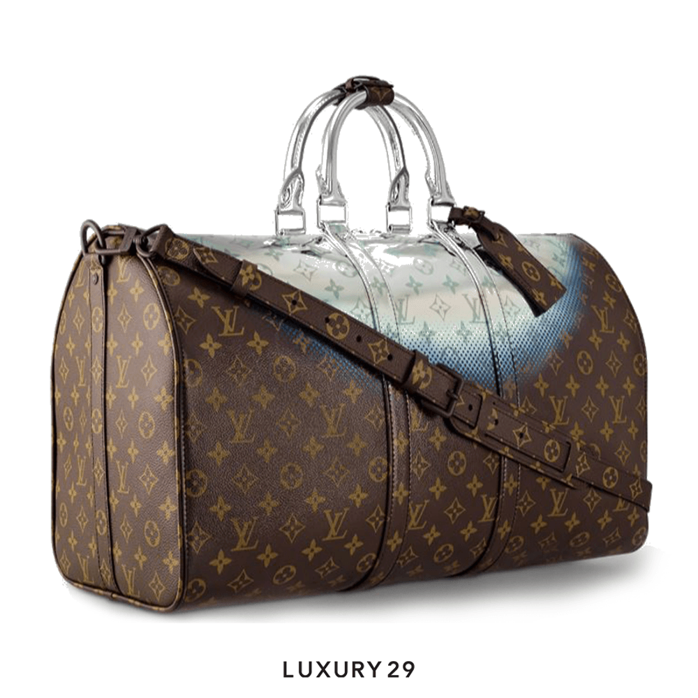 Louis Vuitton LV Keepall Bandouliere 50 Bag Metallic Nebula Coated Canvas(Medium, Brown)